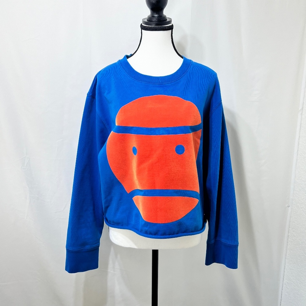 Tory Sport Blue/Orange Cropped sweat shirt size large w327599